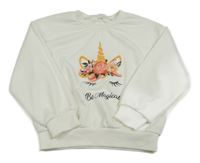 Bílá mikina s jednorožcem Shein