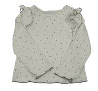 Bílé žebrované triko s puntíky Primark