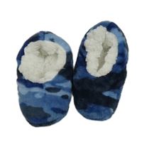 Modré army plyšové bačkory vel.24