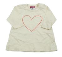 Smetanové bavlněné šaty se srdíčkem