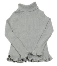 Světlešedý třpytivý žebrovaný svetr s rolákem Primark