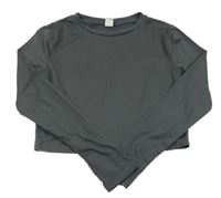 Tmavošedé crop triko znb. Shein