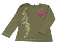 Khaki triko s motýlky 