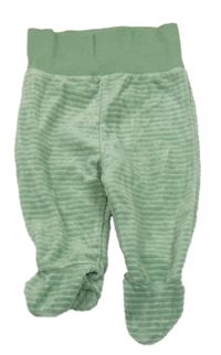 Zelené sametové žebrované polodupky Ergee