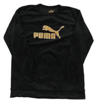 Černá sametová mikina s logem Puma