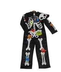 Nové - Černý overal s kostrou+ čepice George