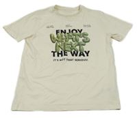 Světlebéžové tričko s nápisem Tom Tailor