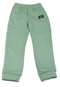 Khaki teplé tepláky s nášivkou