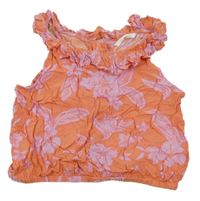 Oranžovo-fialový květovaný top s volány M&S