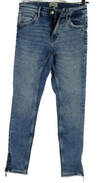 Dámské světlemodré plísňové kotníkové rifle se zipy Only