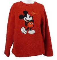 Dámská červená huňatá mikina s Mickeym Disney