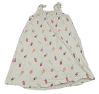 Bílé bavlněné šaty se zmrzlinami Topolino