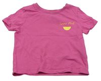 Růžové crop tričko s citronem Primark