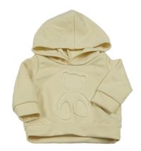 Béžová mikina s 3D medvídkem a kapucí 