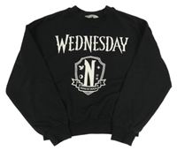 Černá crop mikina s potiskem - Wednesday H&M