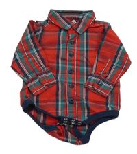 Červeno-zelené kostkované košilové body Dopodopo