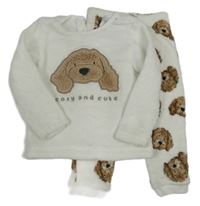 Bílé chlupaté pyžamo se psem 