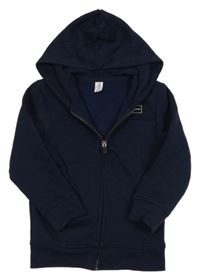 Tmavomodrá propínací mikina s nášivkou a kapucí Topolino