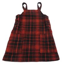 Červeno-černé kostkované třpytivé šaty F&F