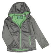 Šedá melírovaná softshellová bunda s kapucí Lily & Dan