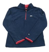 Tmavomodrá fleecová funkční mikina s logem TRESPASS