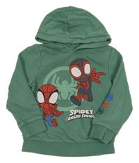Zelená mikina se Spidermanem a kapucí Marvel
