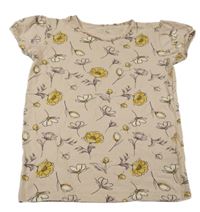 Pudrové květované tričko Name it