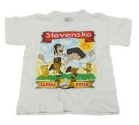 Bílé tričko s obrázkem - Slovensko