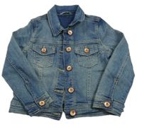 Modrá riflová tepláková crop bunda s límečkem John Lewis