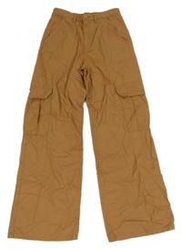 Hnědé plátěné kalhoty s kapsami H&M