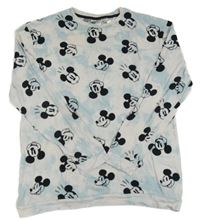 Světlemodro-smetanové batikované pyžamové triko s Mickeym H&M