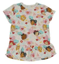 Bílé peplum tričko s princeznami Disney