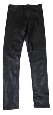 Černé koženkové legíny H&M