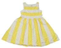 Bílo-žluté pruhované bavlněné šaty F&F