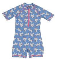 Světlemodrý UV overal s jednorožci Primark 