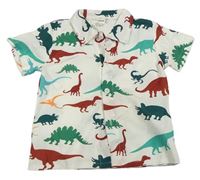 Bílá košile s dinosaury Shein 