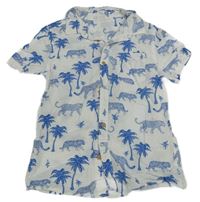 Bílá halenka s palmami a tygry H&M