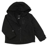 Černá šusťáková zimní bunda s kapucí Primark