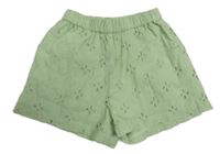 Zelené plátěné podšité kraťasy s puntíky Little kids