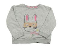 Šedá melírovaná mikina se zajíčkem M&S