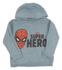 Světlemodrá mikina se Spider-manem a kapucí George 