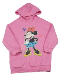 Růžová dlouhá mikina s Minnií a kapucí M&S