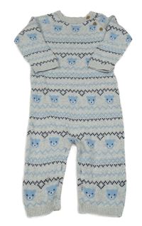 Šedý pletený overal s medvídky Nutmeg