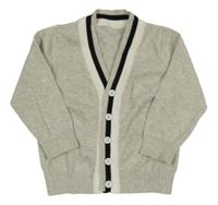 Šedo-černo-bílý propínací svetr Shein 