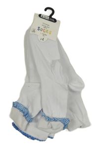 Nové - 5pack - Bílo-modré ponožky vel. 37-38,5 George 