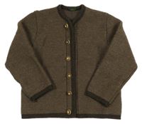 Hnědý propínací vlněný svetr St. Peter Trachten 