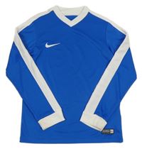 Safírovo-bílé funkční sportovní triko Nike 