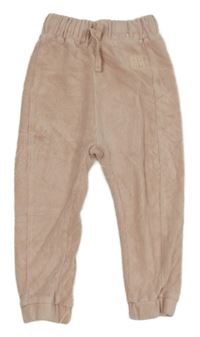 Světlerůžové sametové žebrované kalhoty George