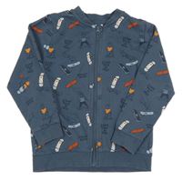 Tmavomodrá propínací mikina se skaty Name it