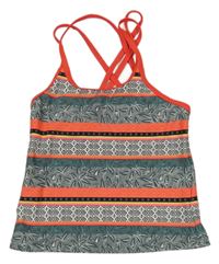 Barevný pruhovaný plavkový top